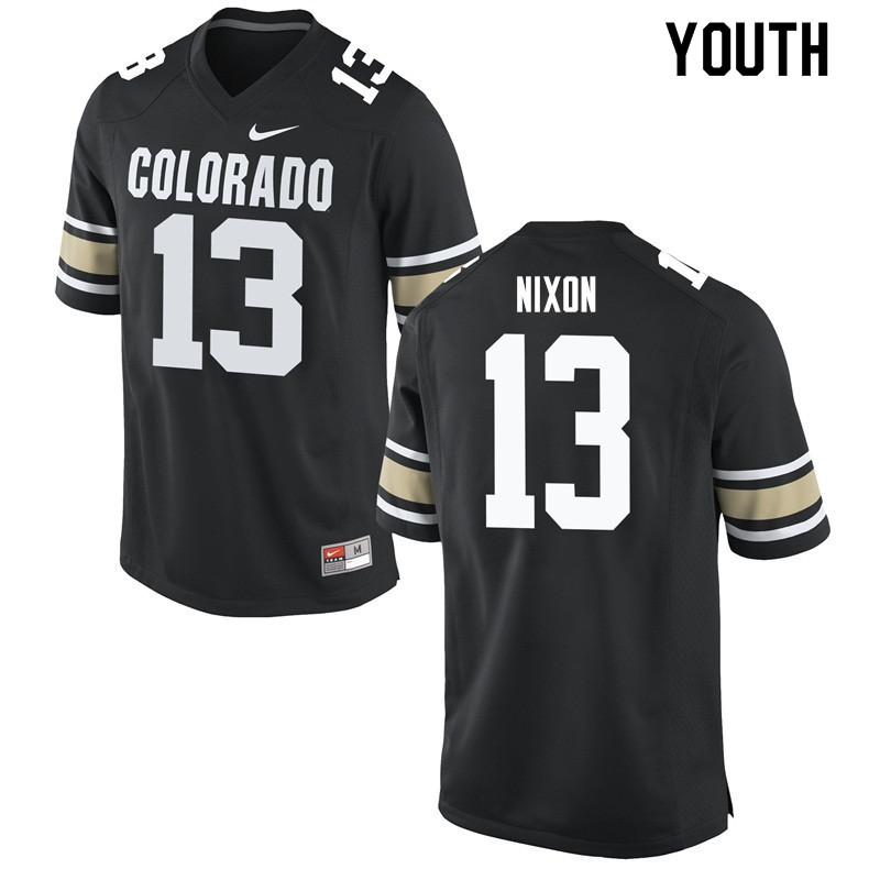 Youth #13 K.D. Nixon Colorado Buffaloes College Football Jerseys Sale-Home Black - Click Image to Close